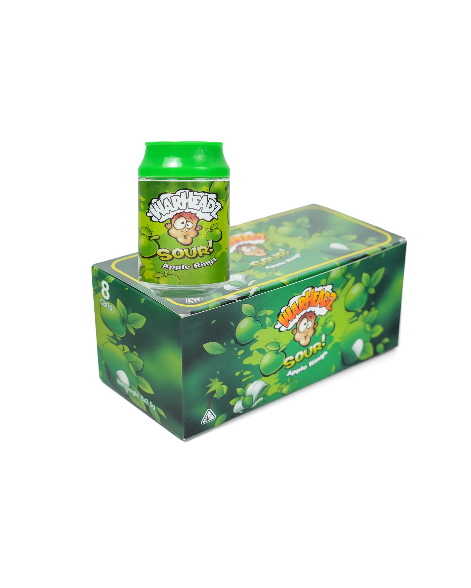 WARHEADZ SOUR APPLE RINGS CAN [3.5G]