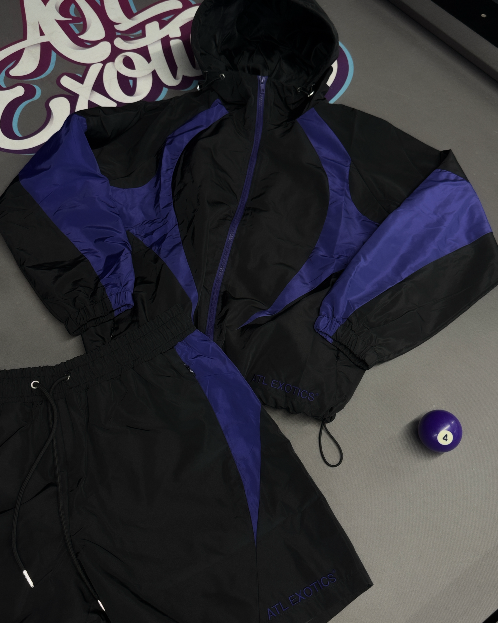 ATL EXOTICS WINDBREAKER SET [BLACK/PURPLE]