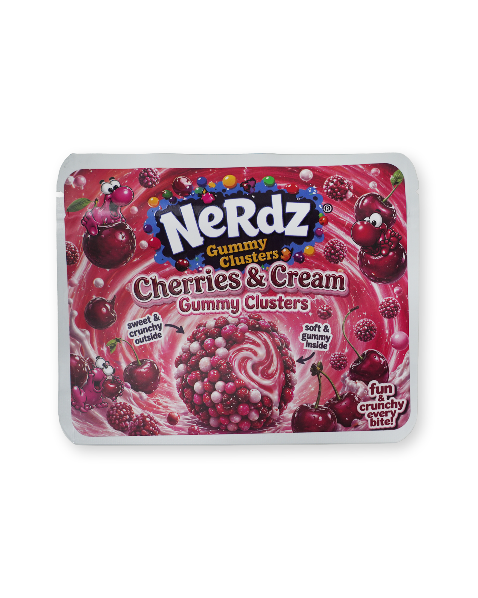 NERDZ GUMMY CLUSTERS CHERRIES AND CREAM STICKER BAG [3.5G]