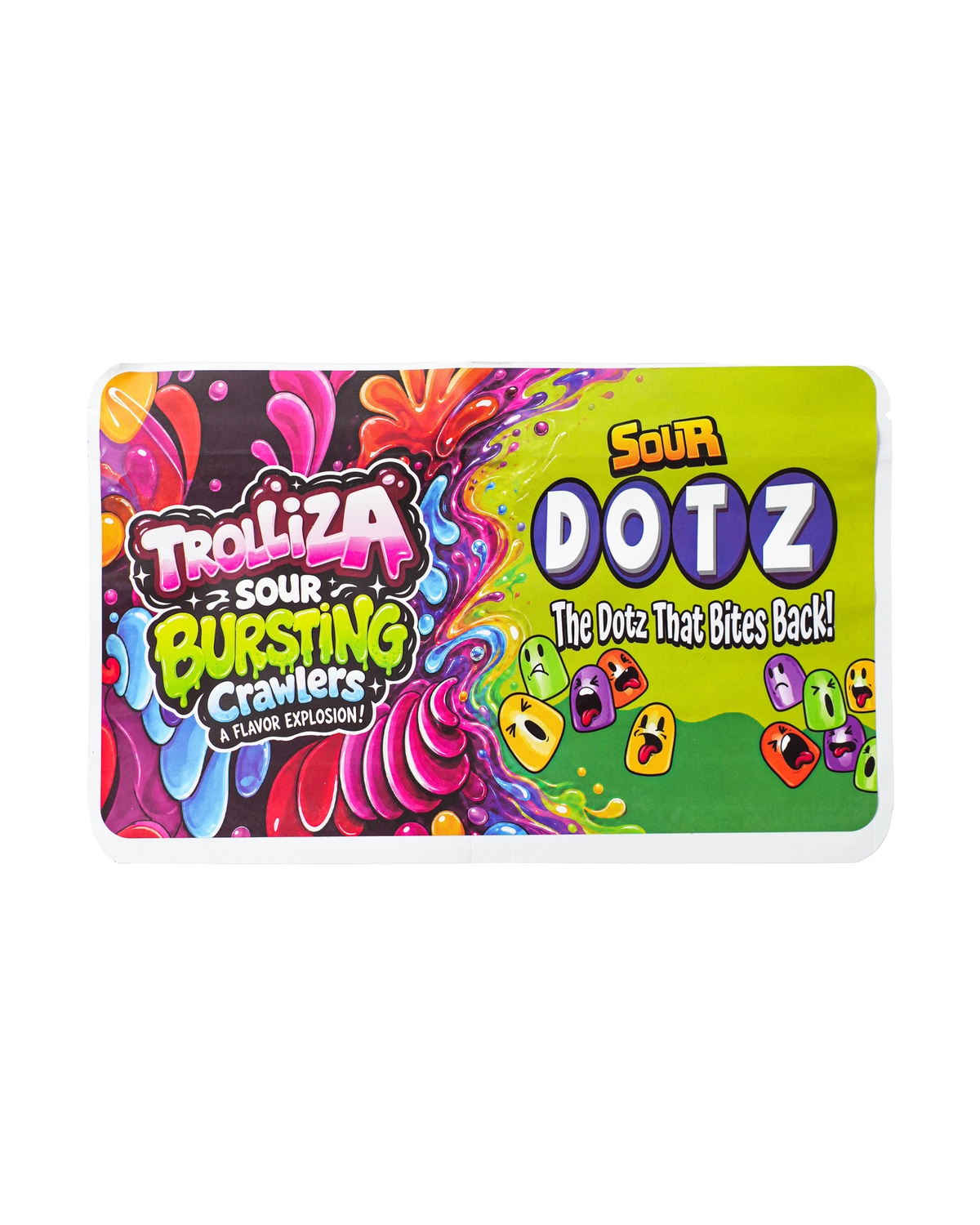 TROLLIZA SOUR DOTZ DECORATIVE STORAGE STICKER BAG [3.5G EACH SIDE]