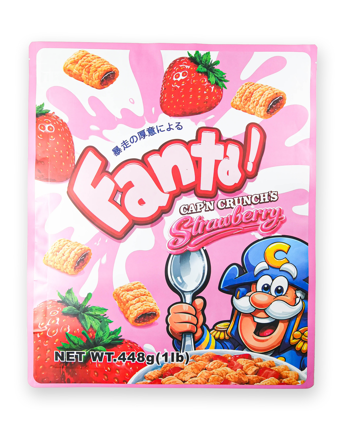 FANTA CAP N CRUNCH STRAWBERRY DECORATIVE STORAGE STICKER BAG [1Ib]