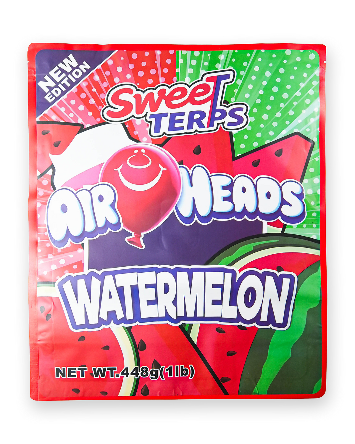 AIRHEADS SWEET TERPS WATERMELON DECORATIVE STORAGE STICKER BAG [1Ib]