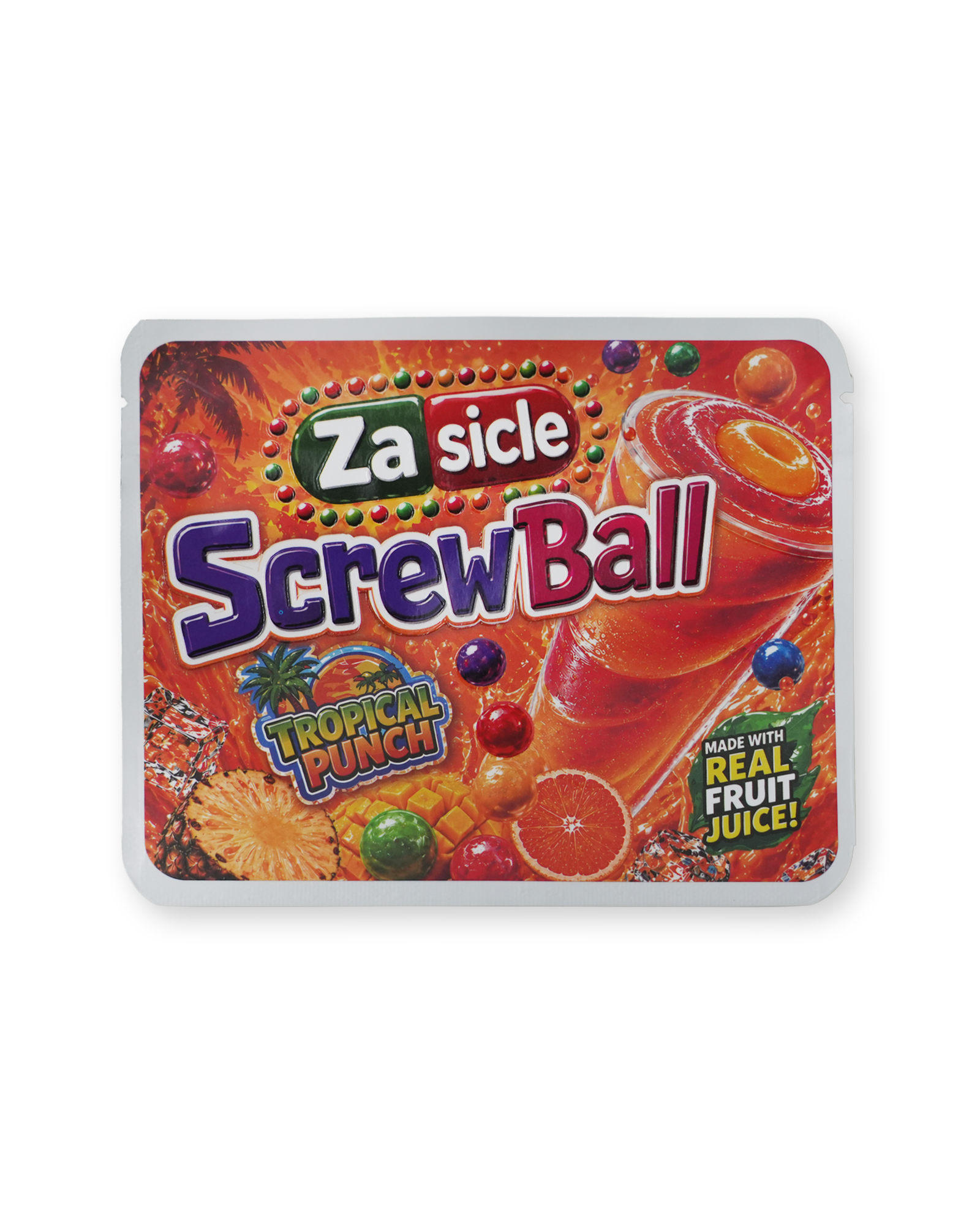 ZASICLE SCREWBALL TROPICAL PUNCH STICKER BAG [3.5G]